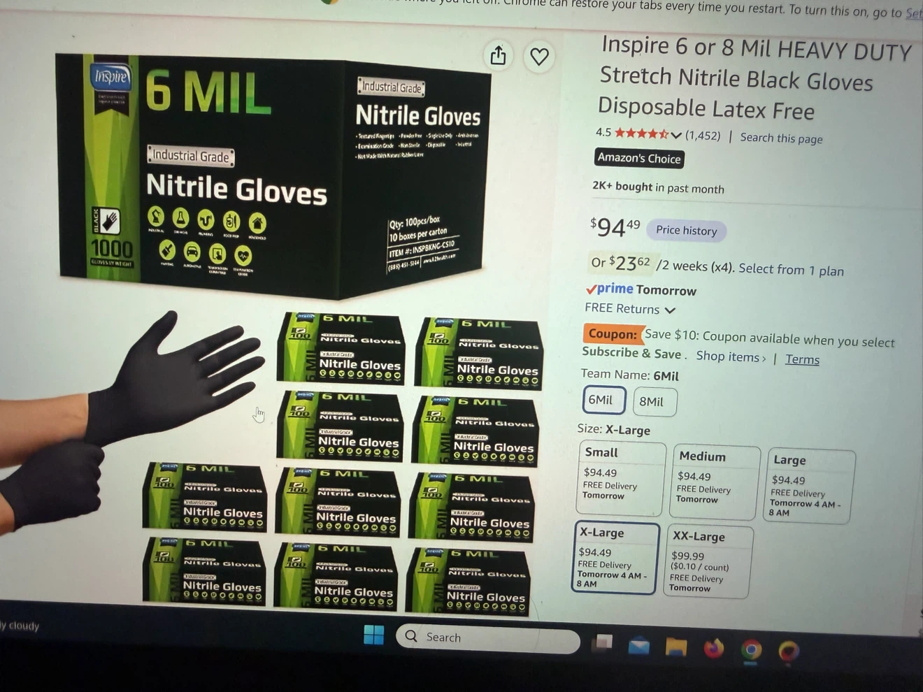 Inspire Nitrile Exam Gloves - XL