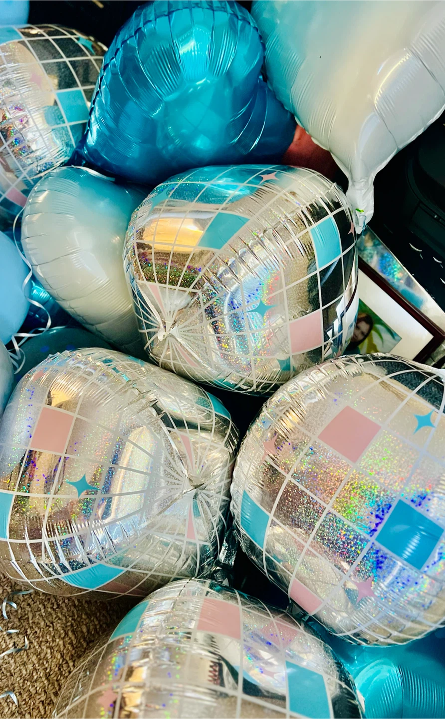 Blue and silver birthday balloon set - photo 4