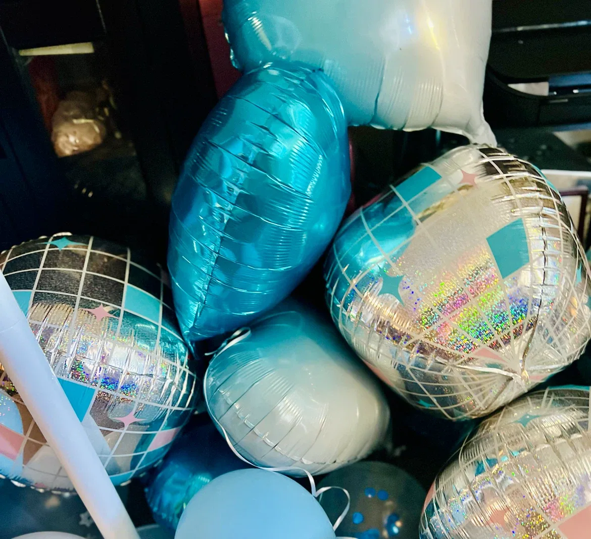 Blue and silver birthday balloon set - photo 5
