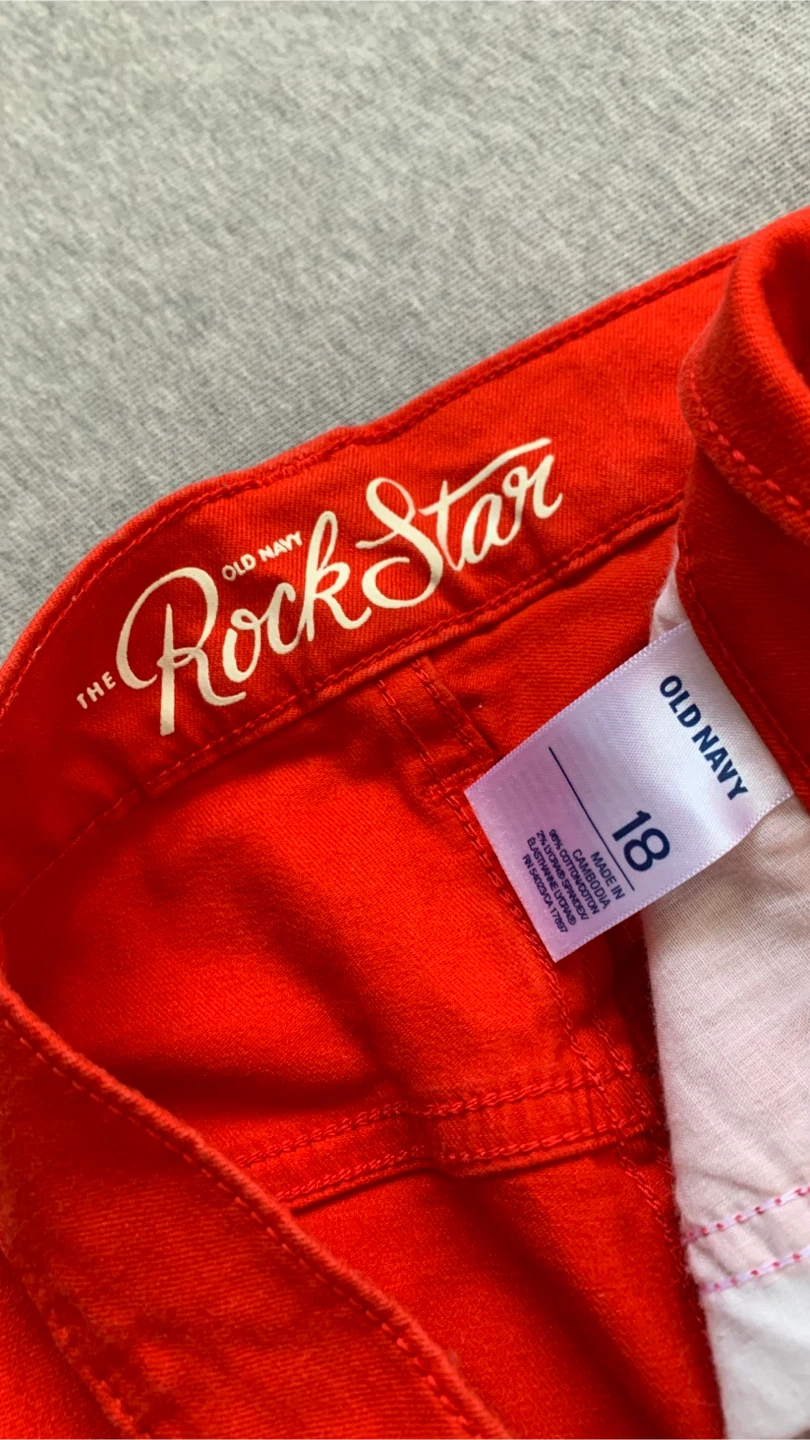 Old Navy The Rock Star Tomato Red Pants - Size 18 - photo 3