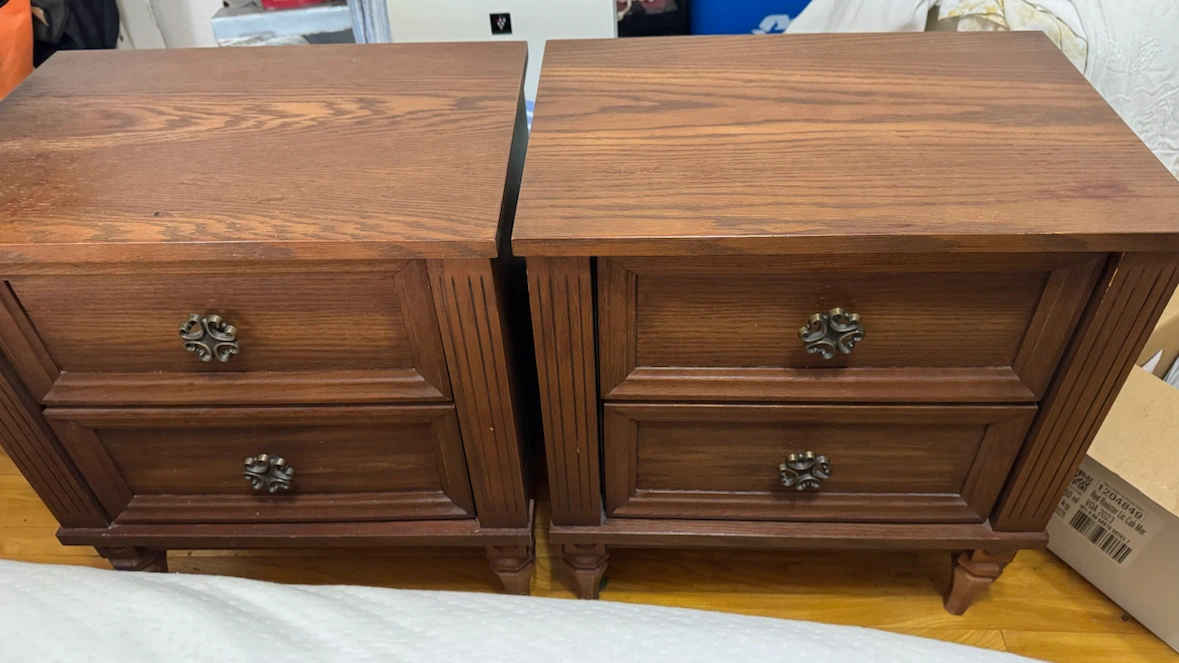 Set of two wooden nightstands