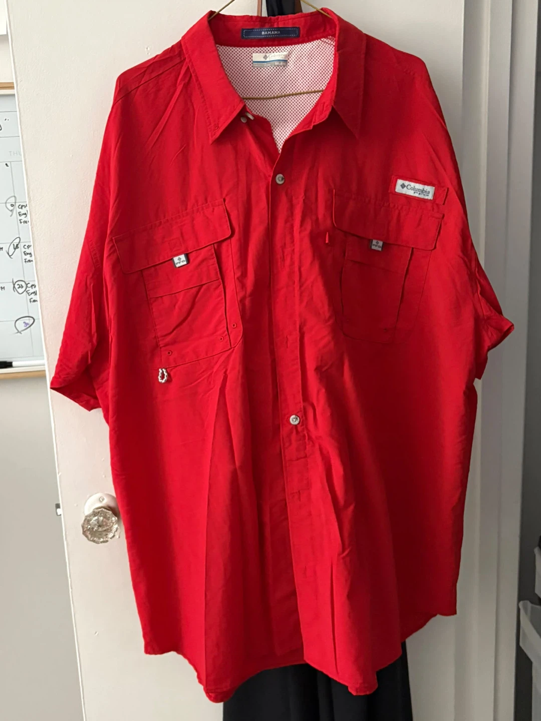 Columbia PFG Bahama Short Sleeve Shirt Red XL