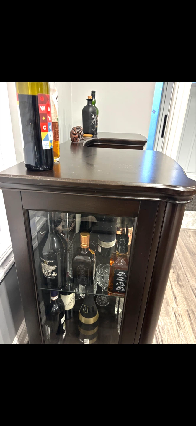 Dark Wood Home Bar Cabinet - photo 2