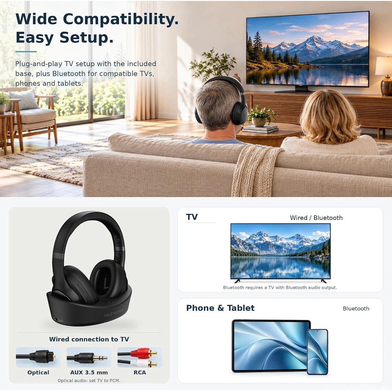 Wireless TV Headphones with Charging Base - photo 5