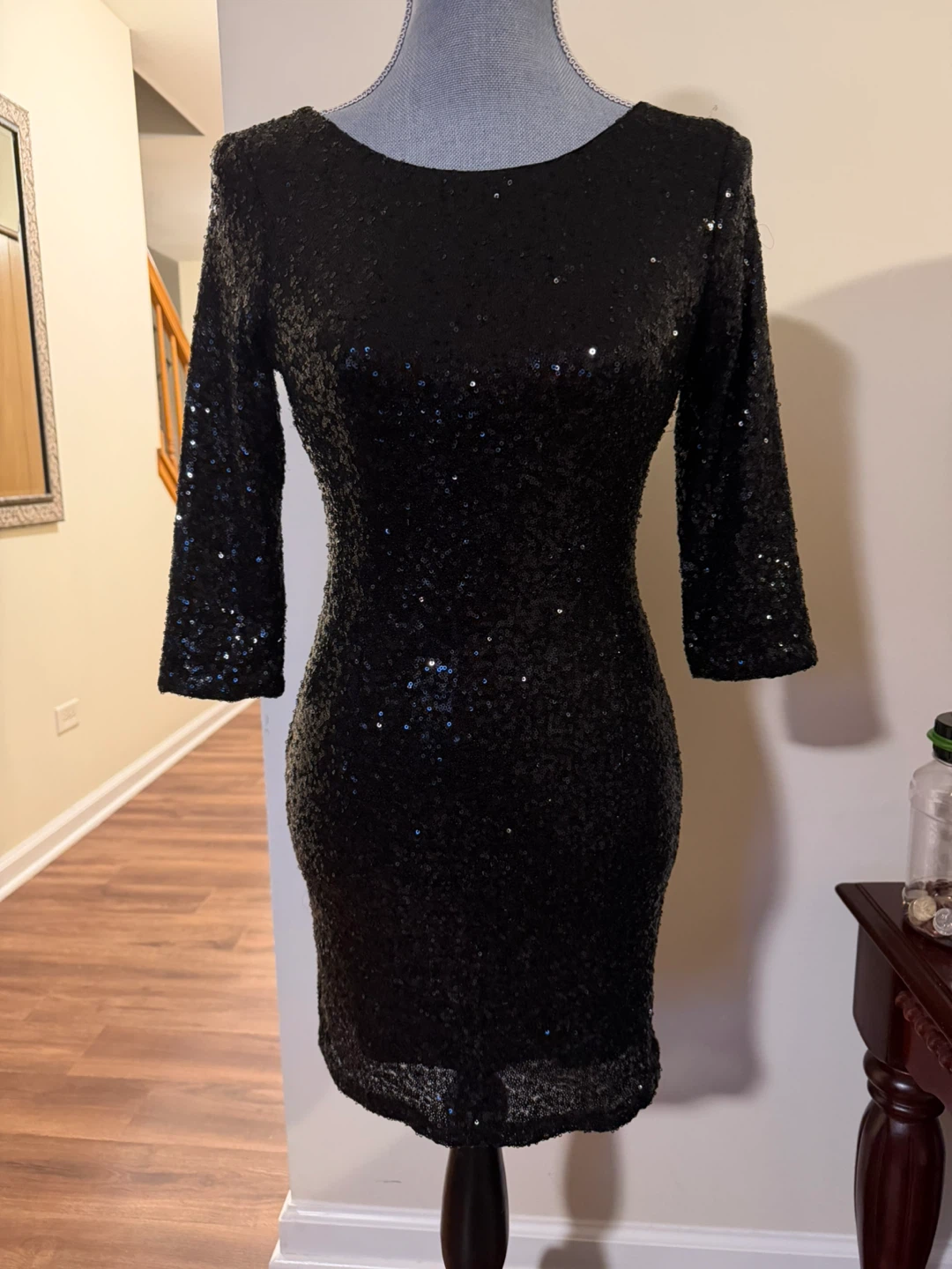 Red Clover Black Sequin Dress size small