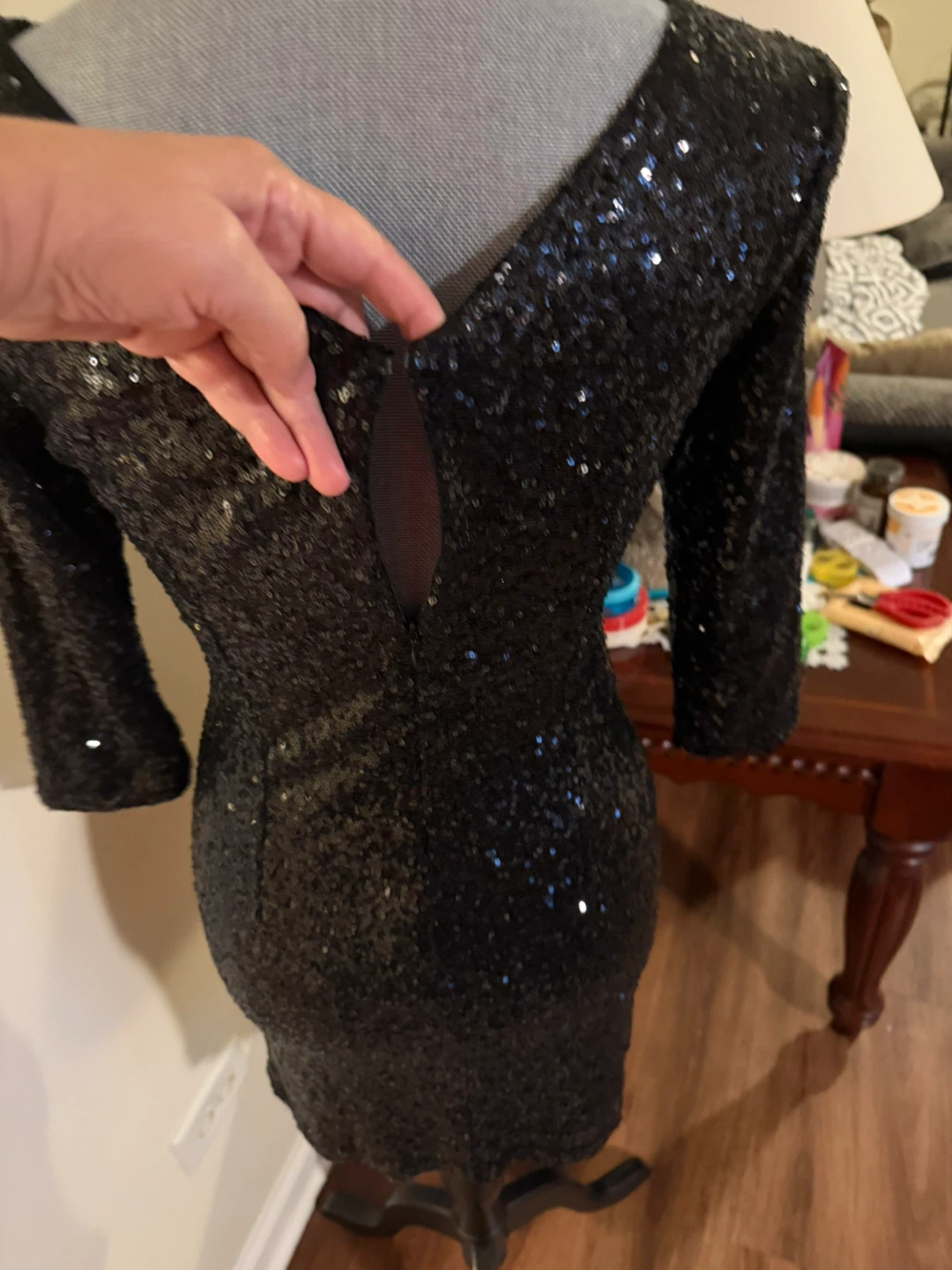 Red Clover Black Sequin Dress size small - photo 3