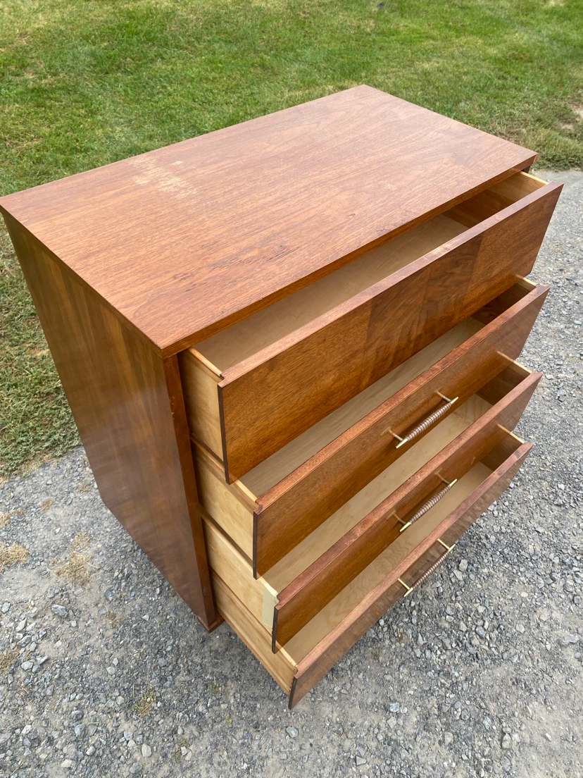 Vintage Mid-Century Modern Walnut Tallboy Dresser (CAN DELIVER) - photo 3