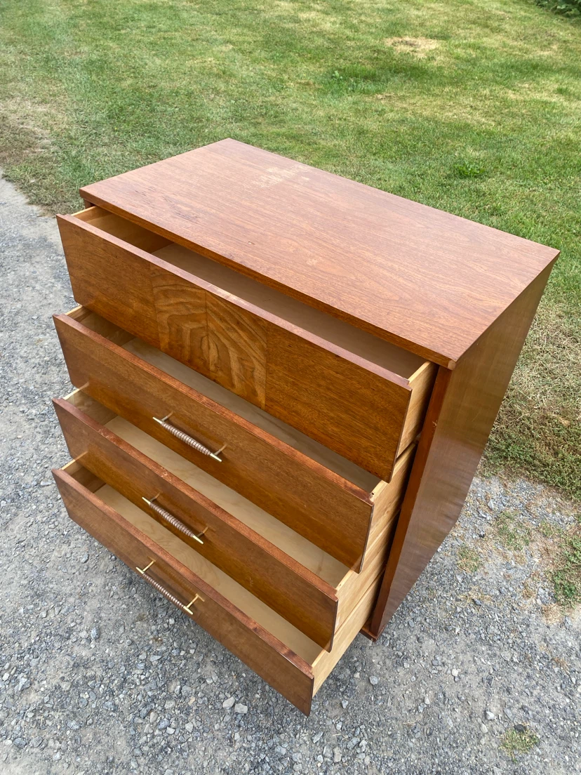 Vintage Mid-Century Modern Walnut Tallboy Dresser (CAN DELIVER) - photo 4