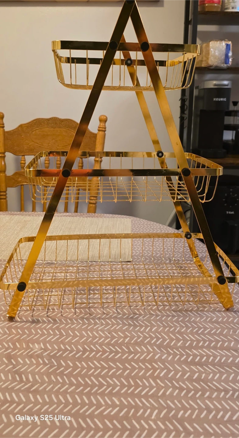 Three-Tier Gold Wire Storage Stand - photo 2