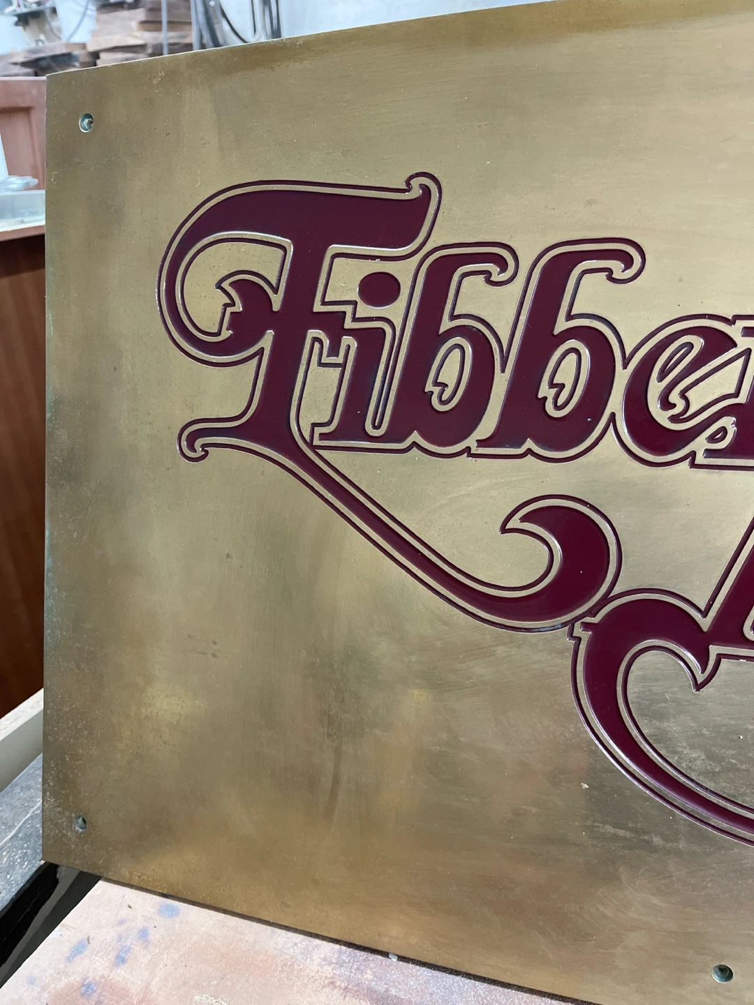 Vintage Fibber McGee's Brass Sign - photo 2