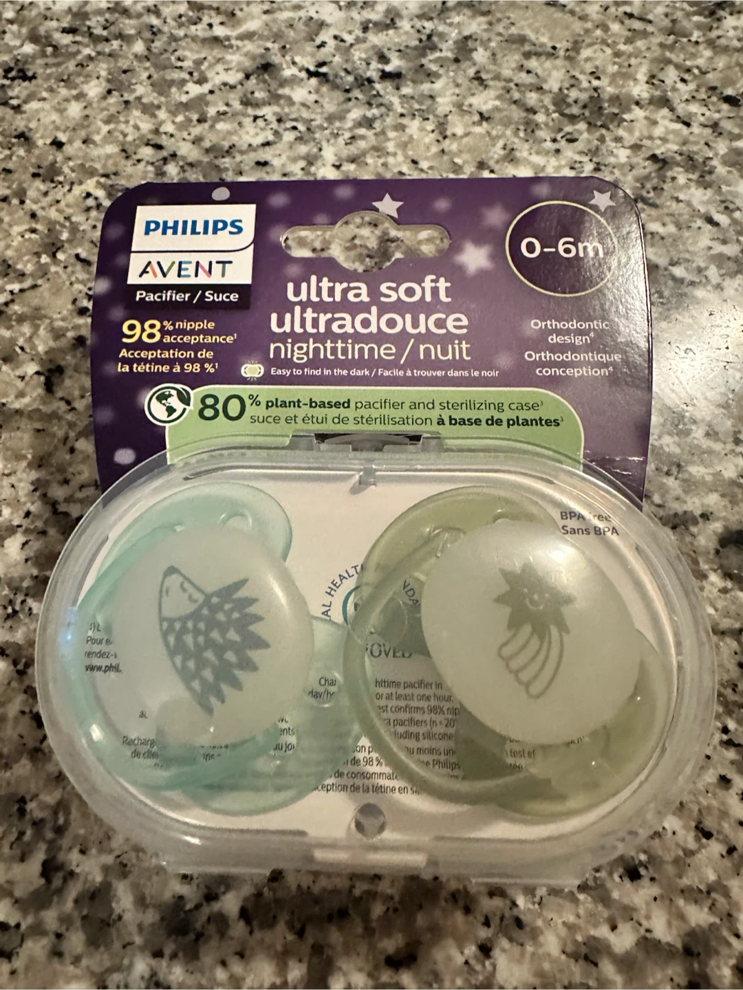 Philips Avent Ultra Soft Nighttime Pacifiers 0-6m