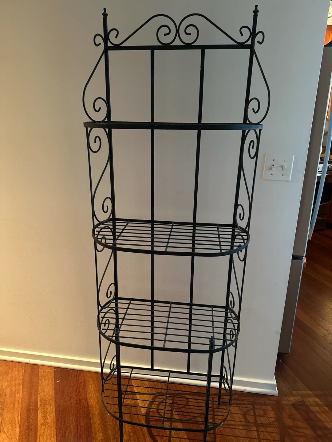 Black Metal Four-Tier Shelving Unit
