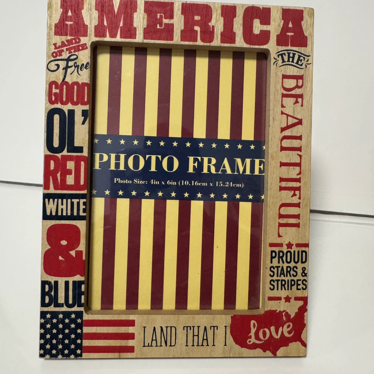 Set of 2 Americana Wooden Photo Frames 4X6 - photo 2