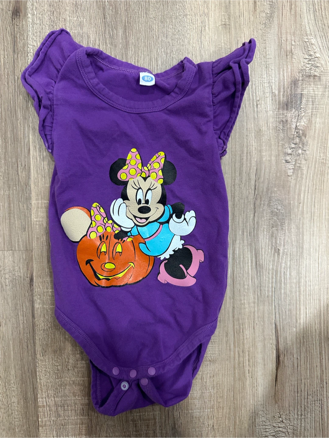Disney Minnie Mouse Purple Baby Onesie – 9–12 Months