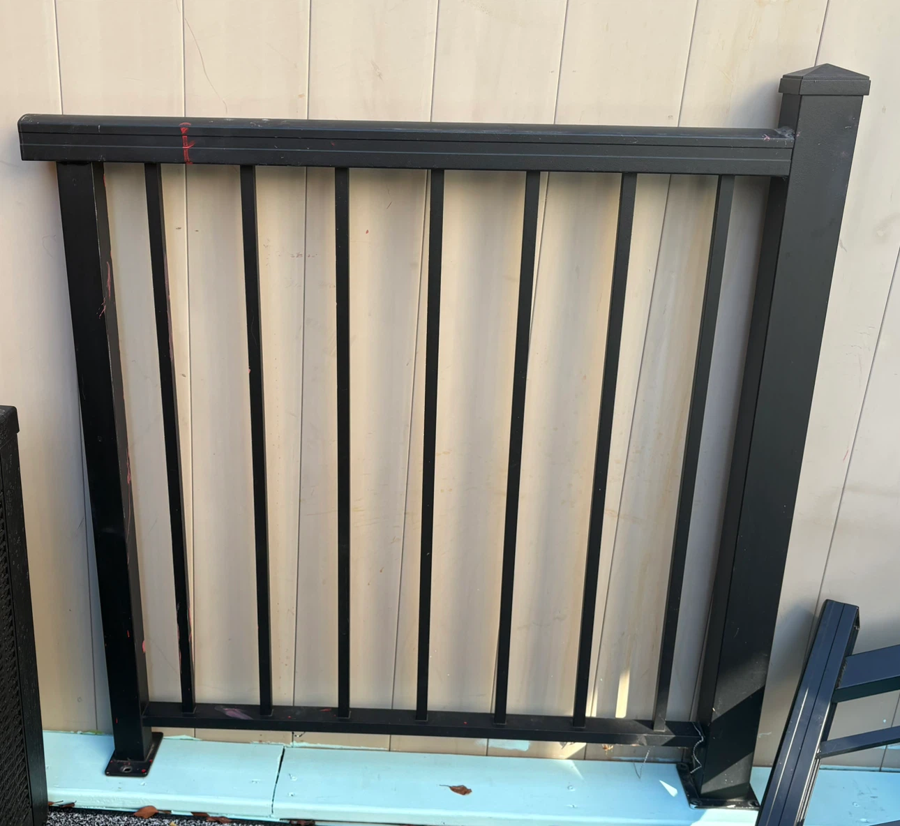 Black Metal Deck Railing Section