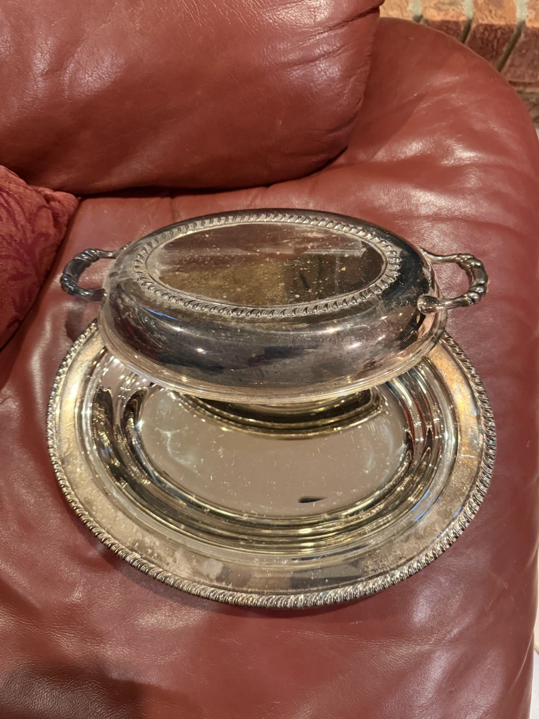Silver Plated Serving Tray with Lid