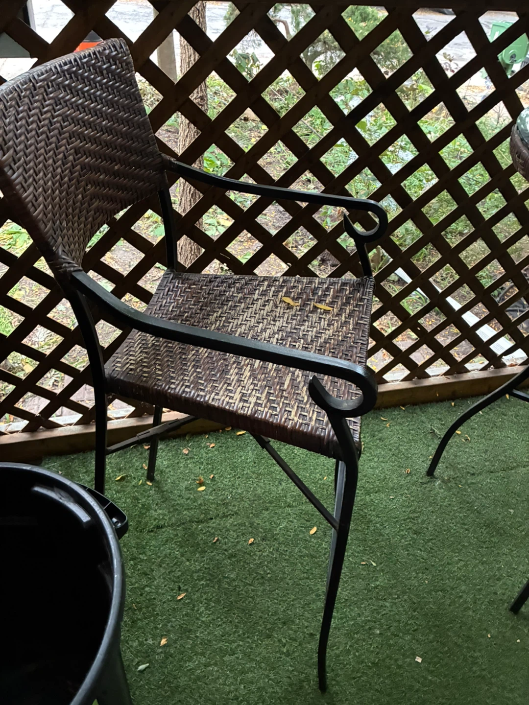 3 Piece HIGH TOP Patio Bistro Set Glass Table Bar Chair - photo 2