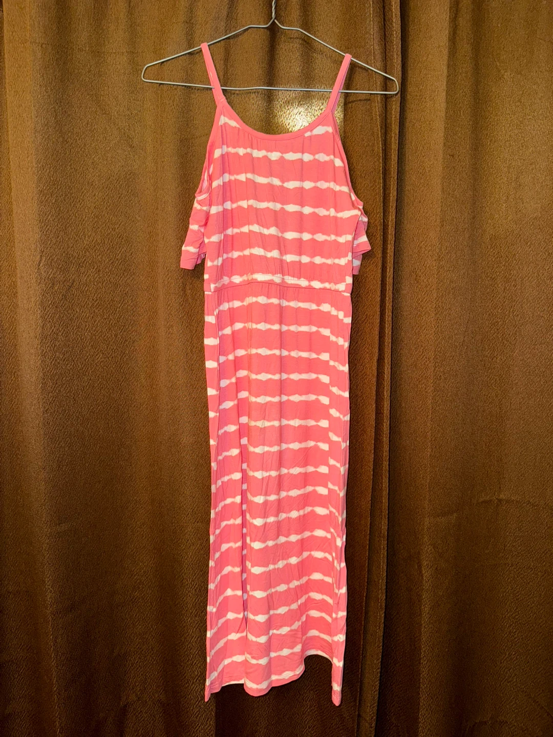 Old Navy Pink and White Striped Cold Shoulder Dress - photo 2