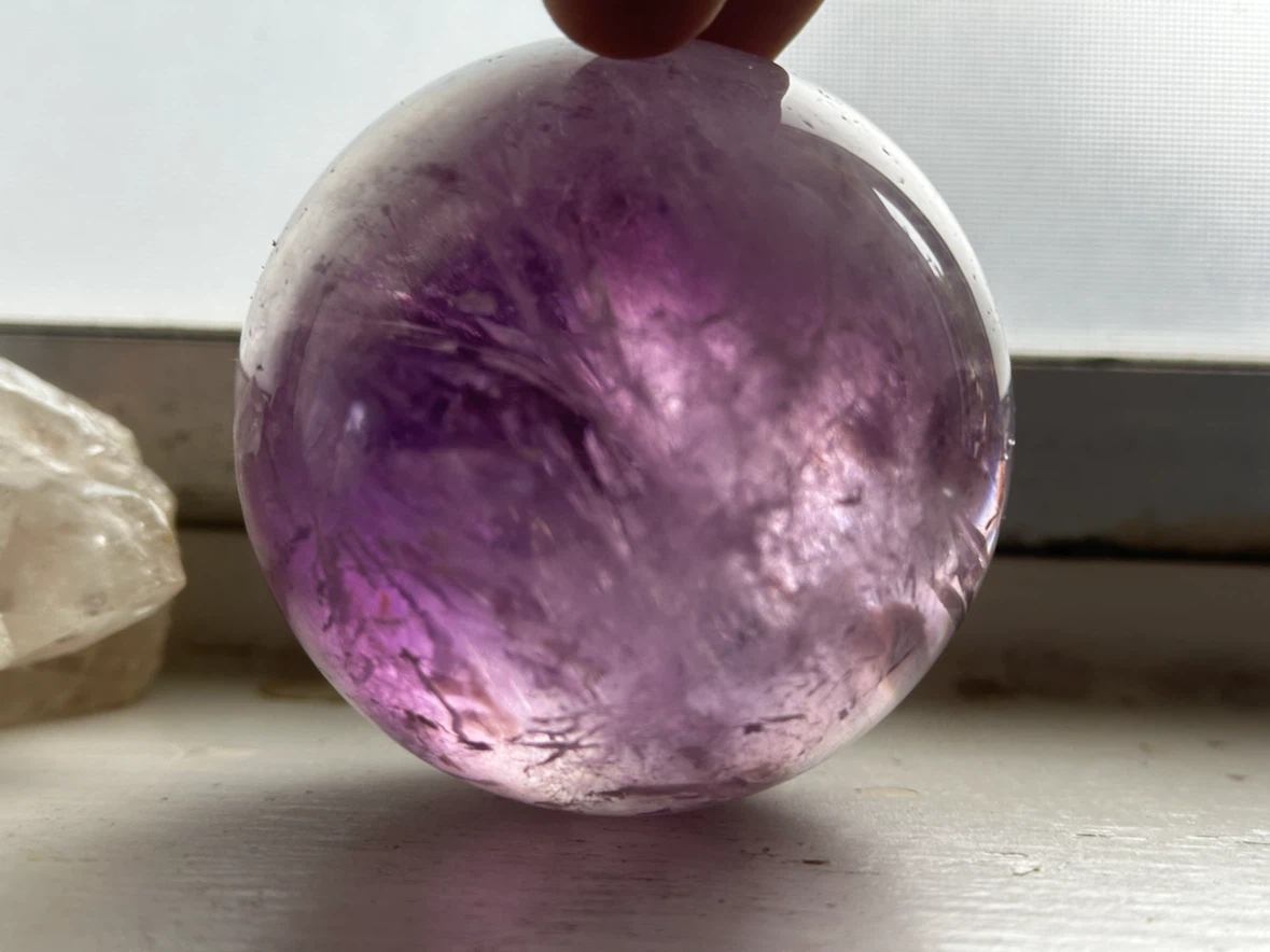 Vintage Amethyst & Zebra Jasper Crystal Sphere Duo - photo 4