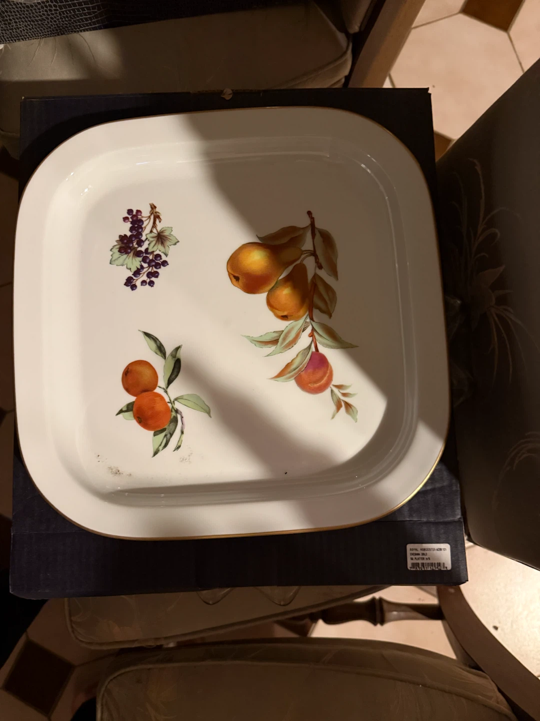 Royal Worcester Evesham Gold Square Platter