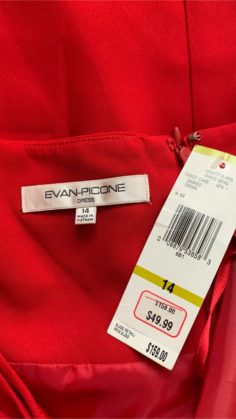 Evan-Picone ‘Candy Cane’ Red Dress - Size 14 - photo 3