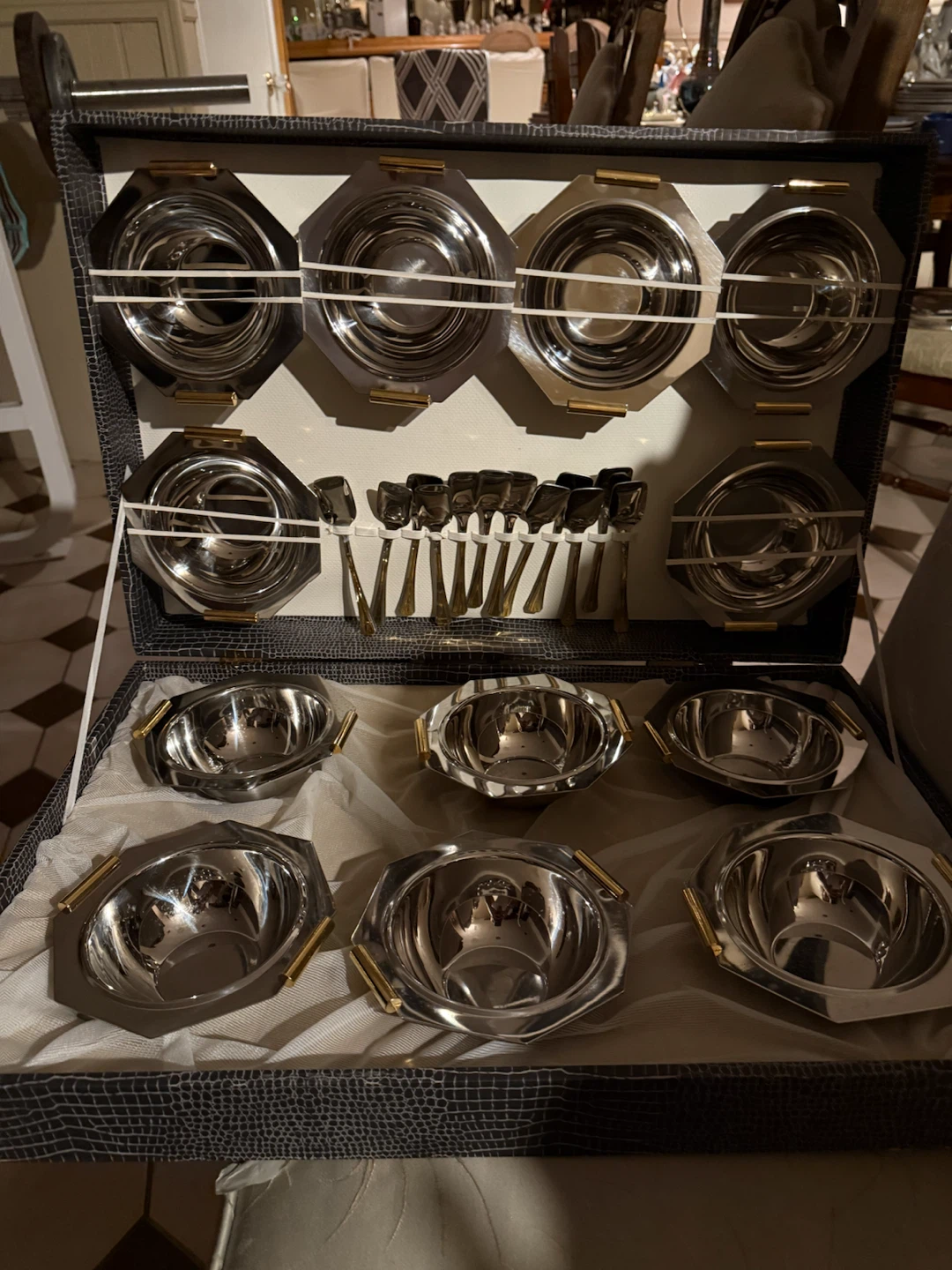 Vintage Stainless Steel Serving Bowl Set