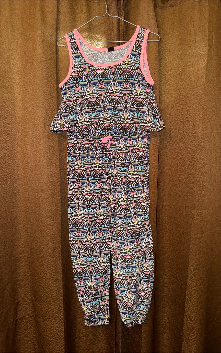 Girl Confidential Geometric Print Jumpsuit