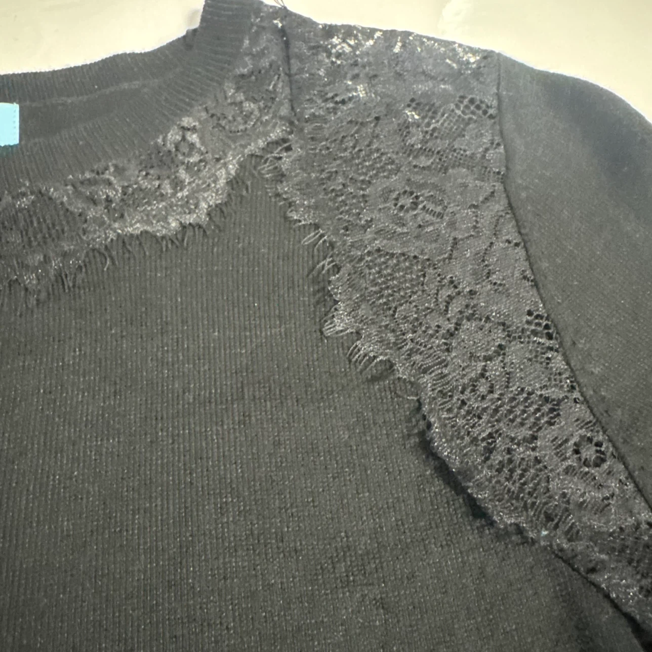 CeCe by Cynthia Steffe Black Lace Trim Sweater - photo 4