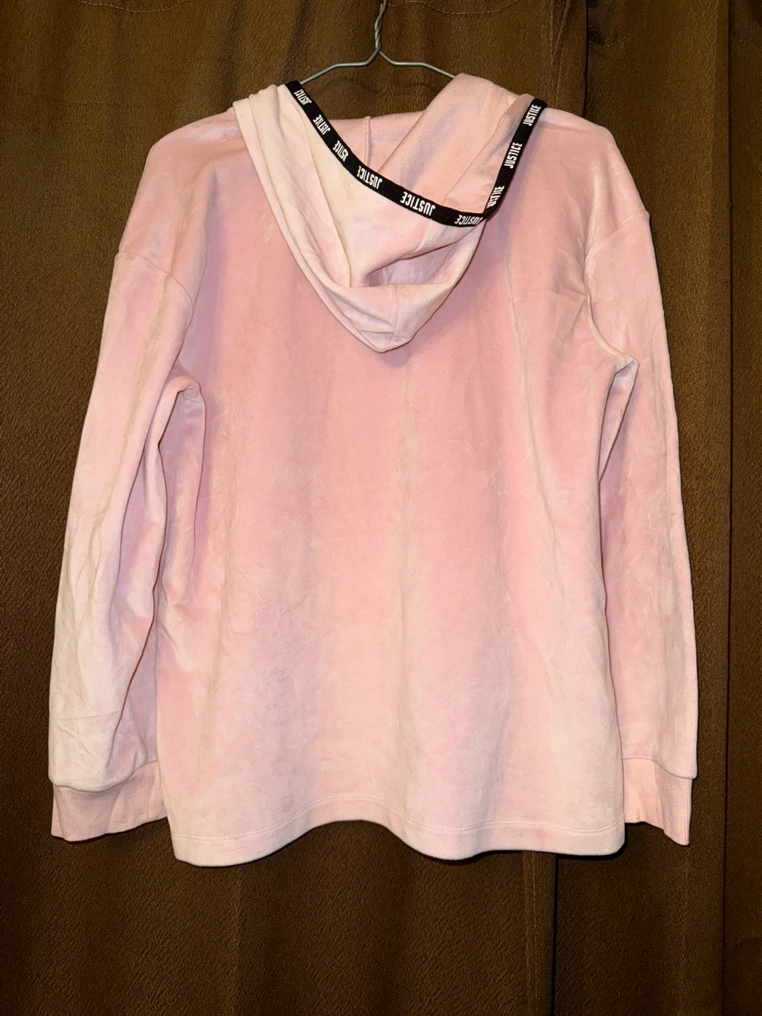 Justice Pink Velour Half-Zip Hoodie - photo 2