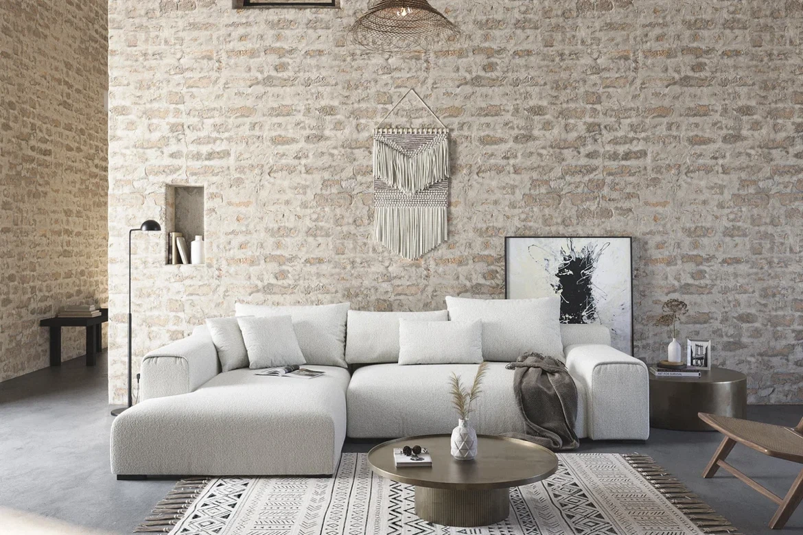 Boucle Sectional Sofa - photo 2