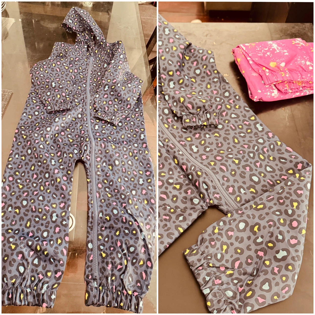 Children's Leopard Print Rain Suit size 4-5 years