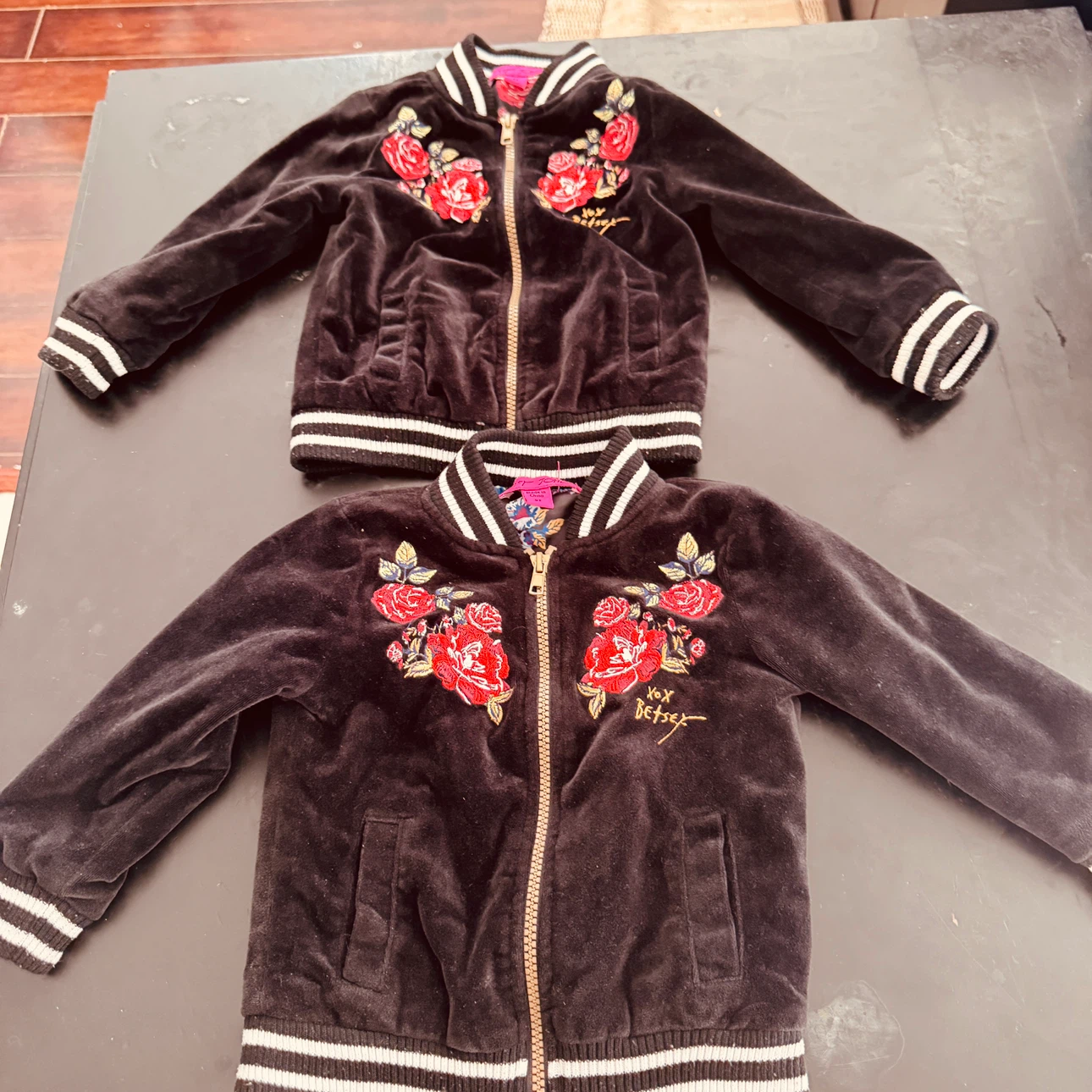 Betsey Johnson Girls Velour Jackets Size 2T