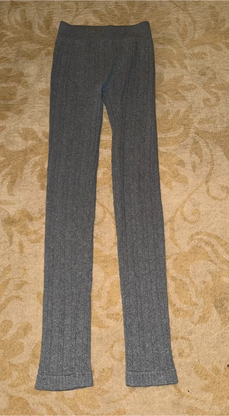 Ardene Grey Cable Knit Leggings