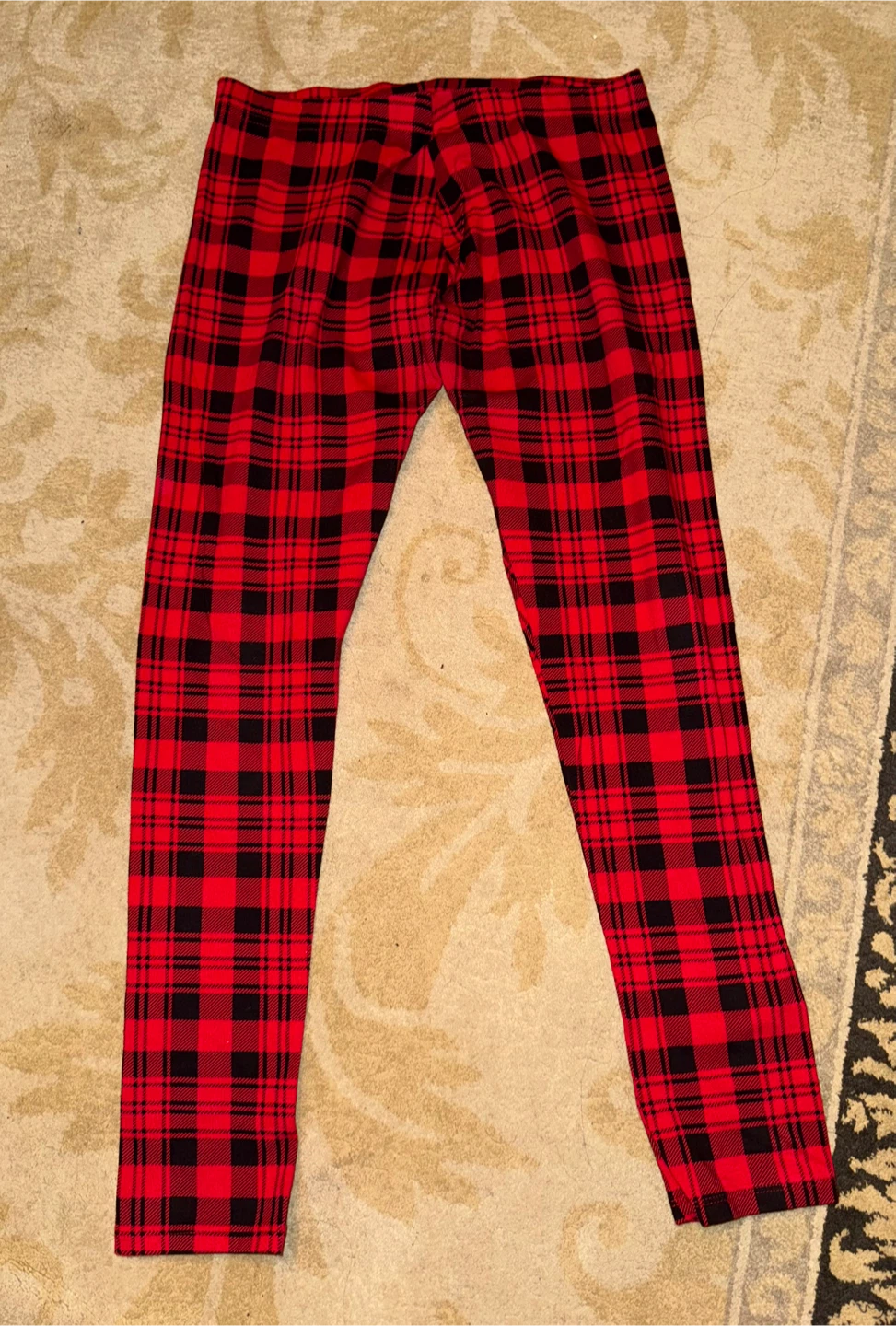 George Red and Black Plaid Leggings