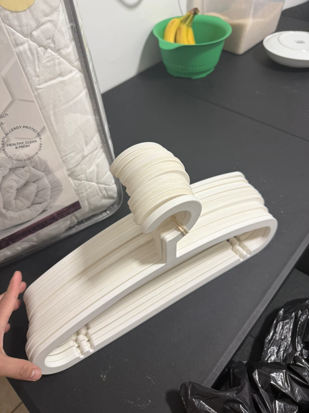 Set of 10 White Plastic Clothing Hangers