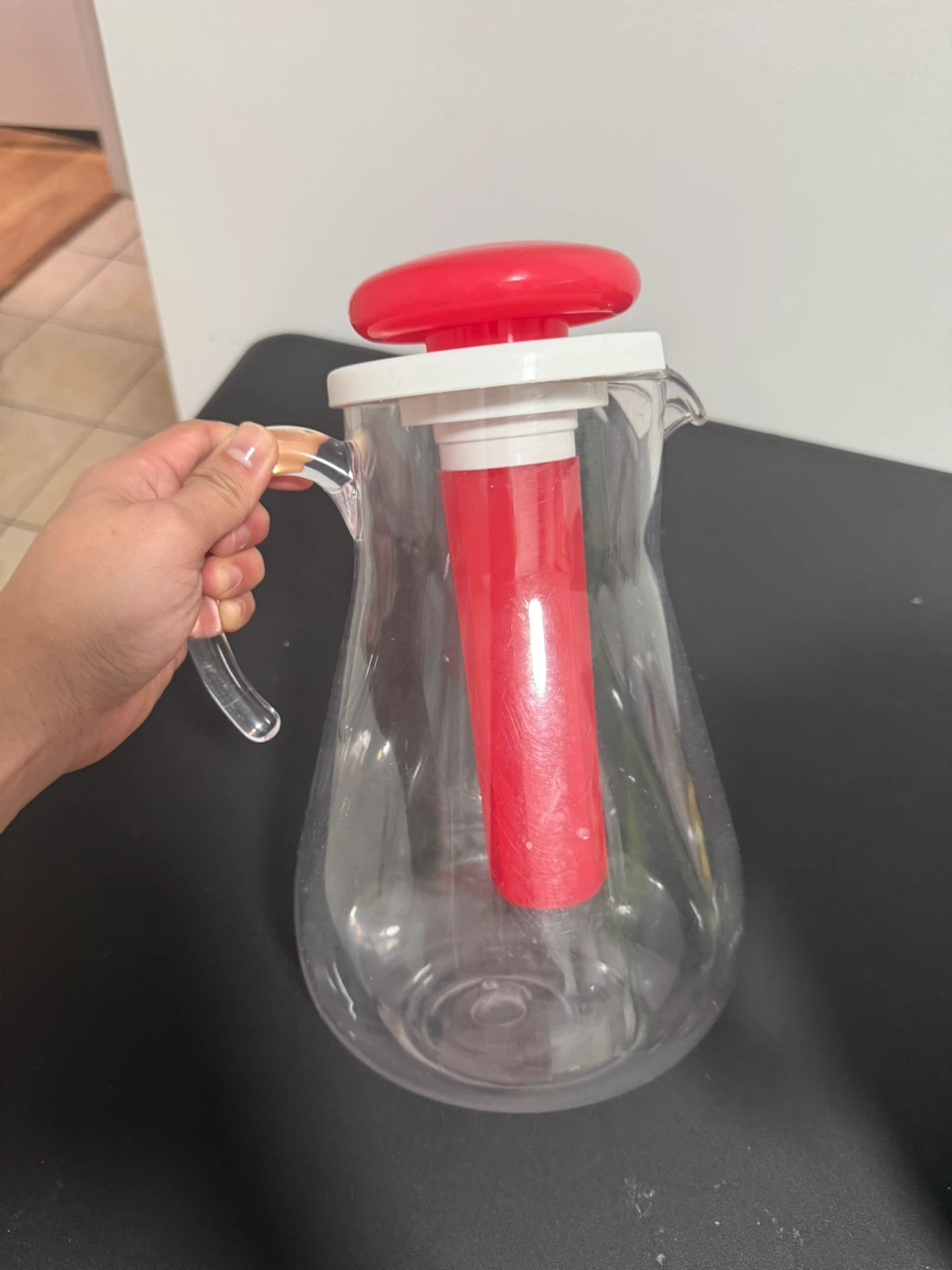Clear Plastic Beverage Dispenser with Ice Core