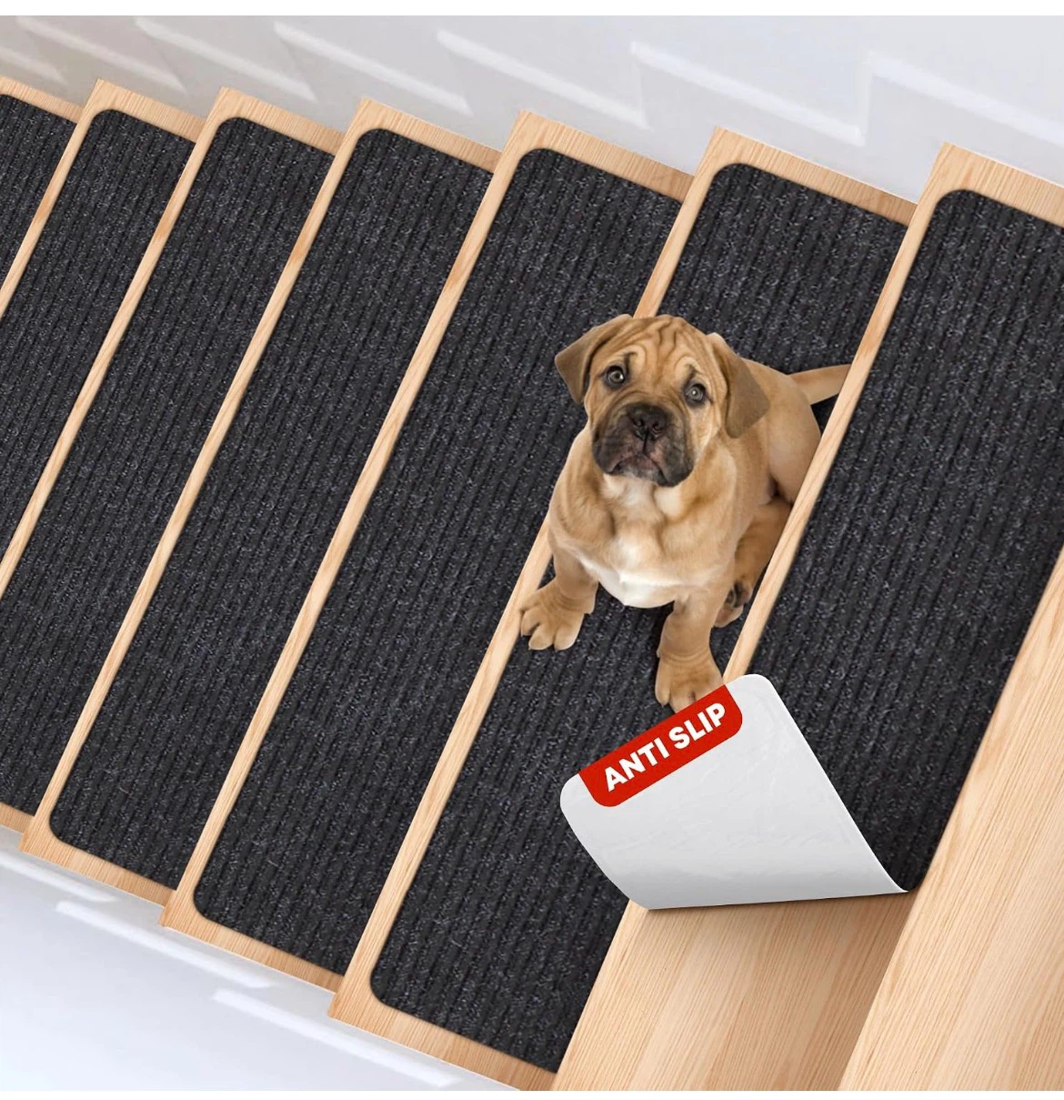 Set of Non-Slip Stair Treads - Charcoal