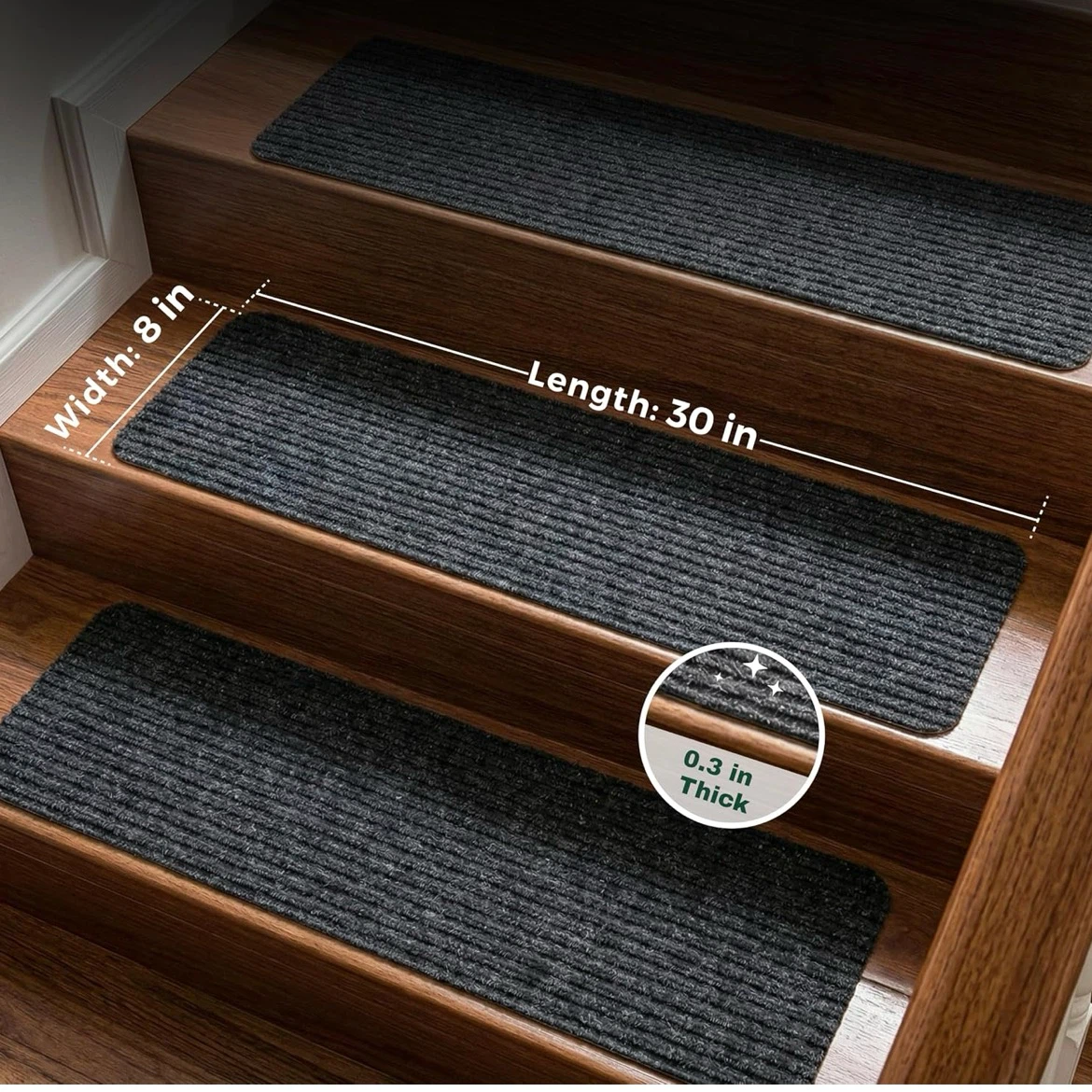 Set of Non-Slip Stair Treads - Charcoal - photo 2