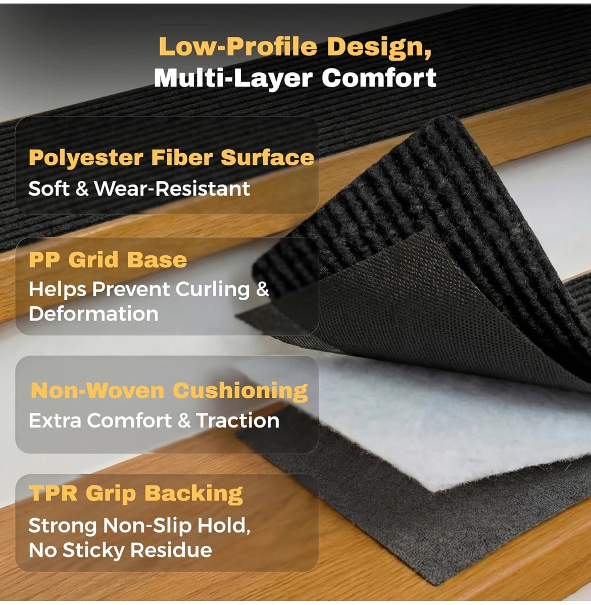 Set of Non-Slip Stair Treads - Charcoal - photo 3