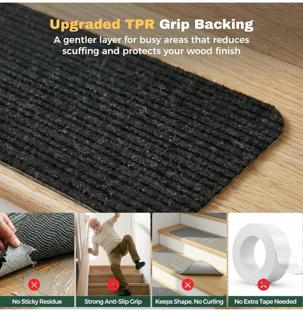 Set of Non-Slip Stair Treads - Charcoal - photo 5