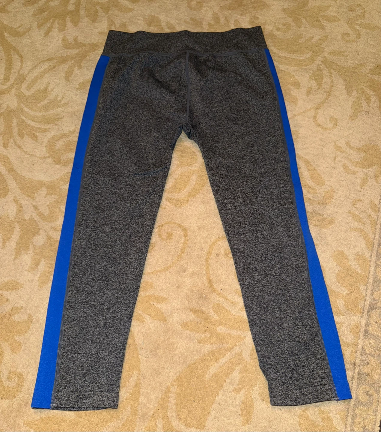 Soho Lady Grey Athletic Leggings with Blue Stripes - photo 2
