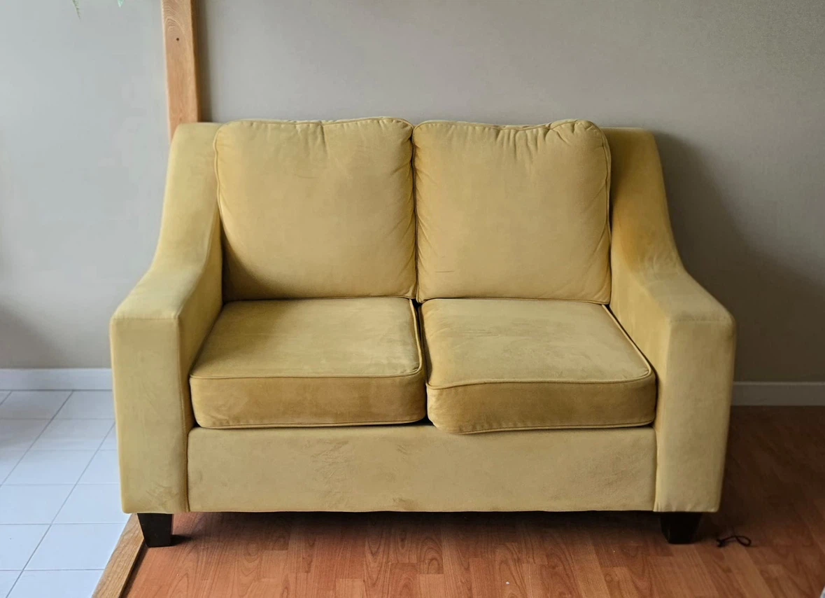Mustard Yellow Two-Seater Loveseat - photo 2