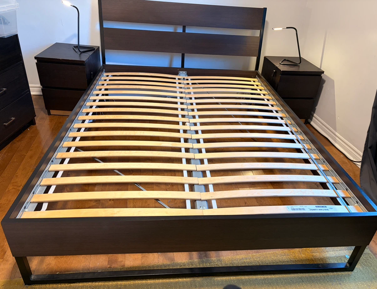 IKEA Queen bed frame with slats