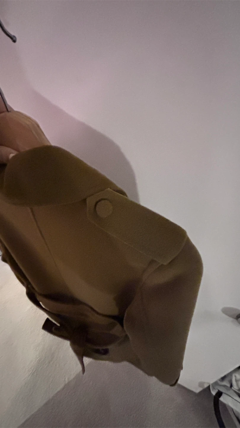 Olive Green Double-Breasted Trench Coat - photo 4