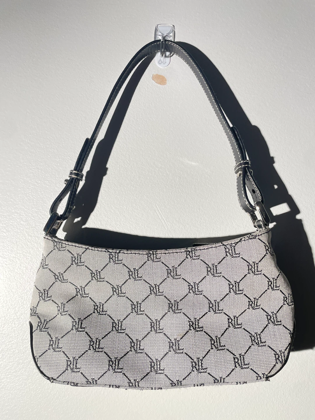 Vintage Y2K Lauren Ralph Lauren Monogram Jacquard Baguette Bag