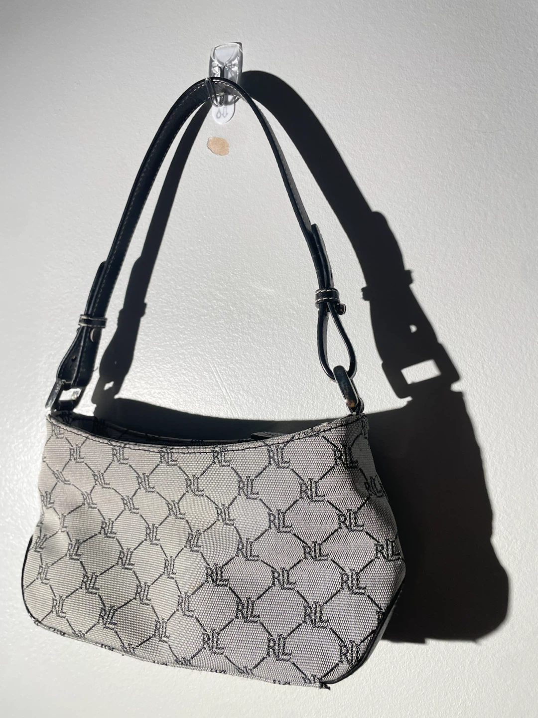 Vintage Y2K Lauren Ralph Lauren Monogram Jacquard Baguette Bag - photo 2