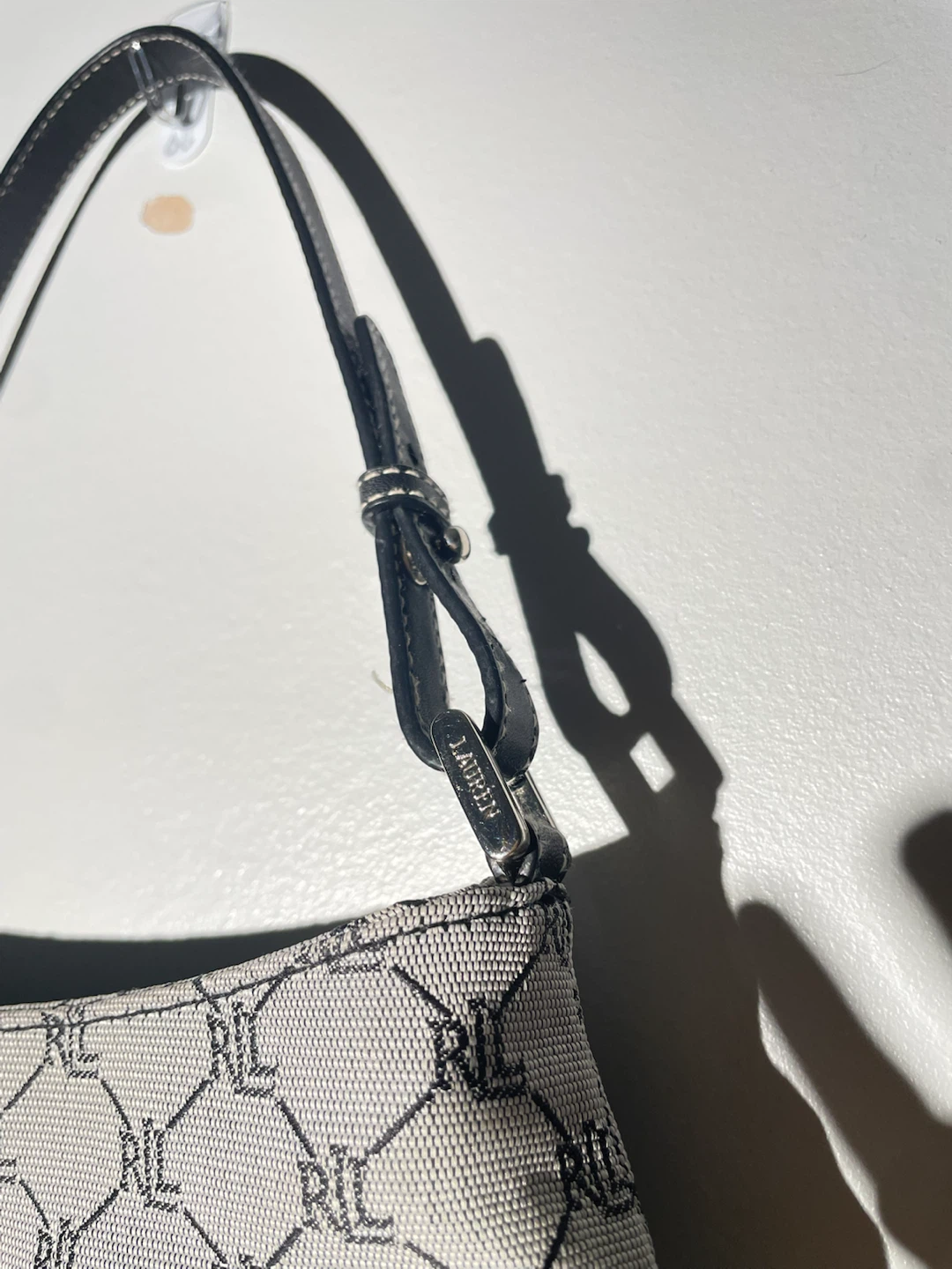 Vintage Y2K Lauren Ralph Lauren Monogram Jacquard Baguette Bag - photo 4
