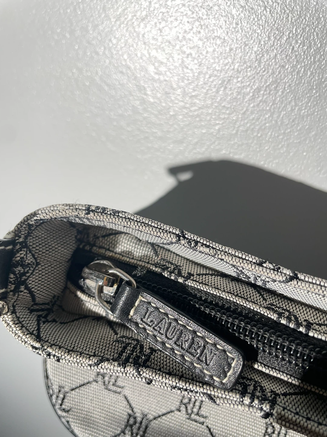 Vintage Y2K Lauren Ralph Lauren Monogram Jacquard Baguette Bag - photo 5