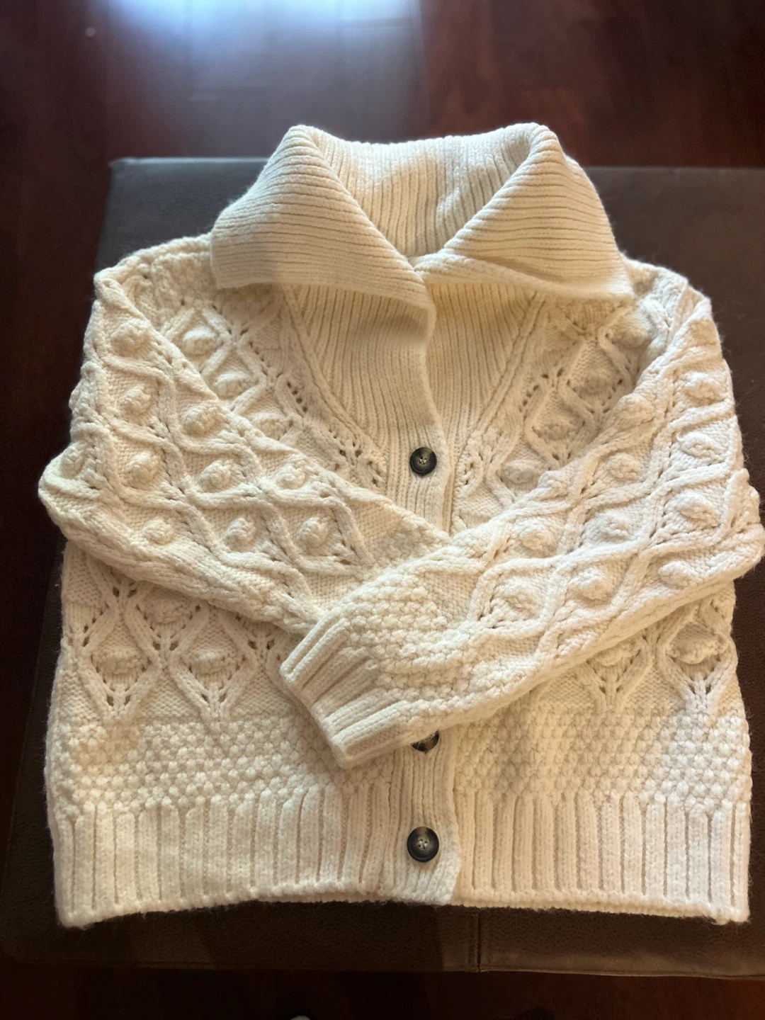 Cream Cable Knit Cardigan
