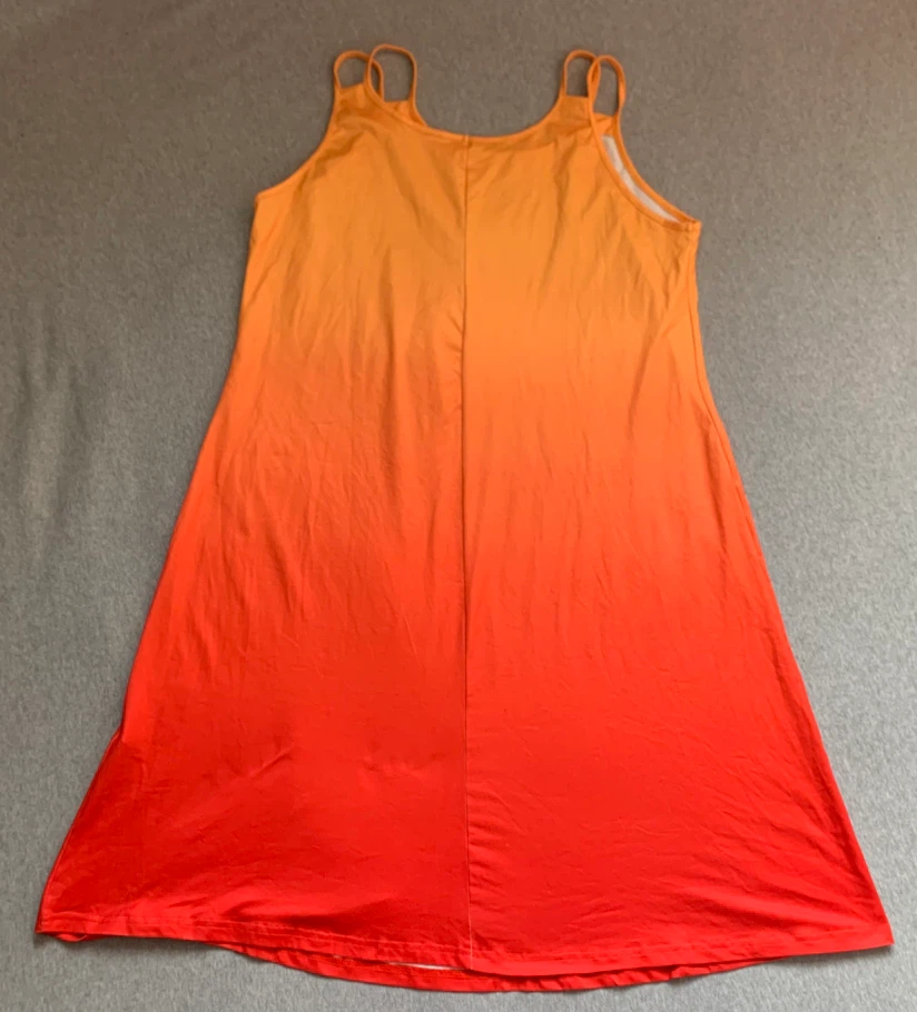 2XL Orange and Red Ombre Sleeveless Dress - photo 2